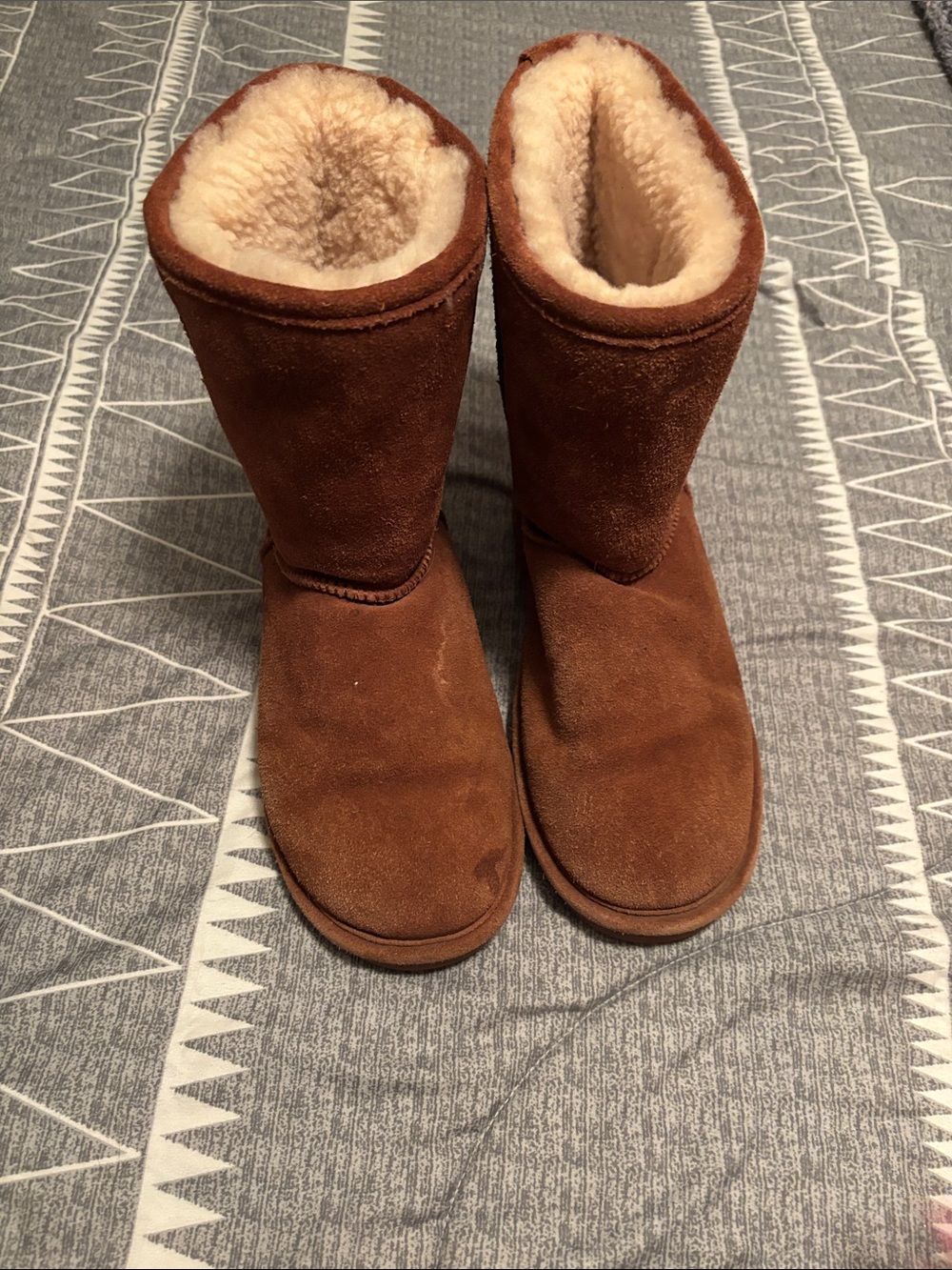 BearPaw Women's Chestnut Suede Mid-Calf Shearling Boots